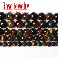 natural mixed tiger eye stone round loose beads smooth spacer beads for jewelry making diy bracelet accessories 4 6 8 10 12 14mm