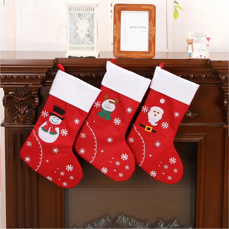 

Рождественские чулки, тканевые носки с Санта-Клаусом, подарок для детей, сумка для конфет, подвесная Рождественская елка