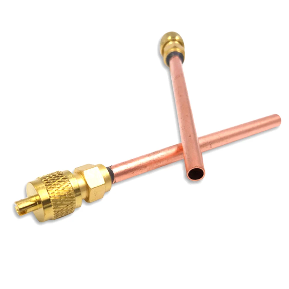 

10pcs Fridge Access Valves 6mm OD Copper Tube Air Conditioner Refrigeration Access Valves Filling Parts