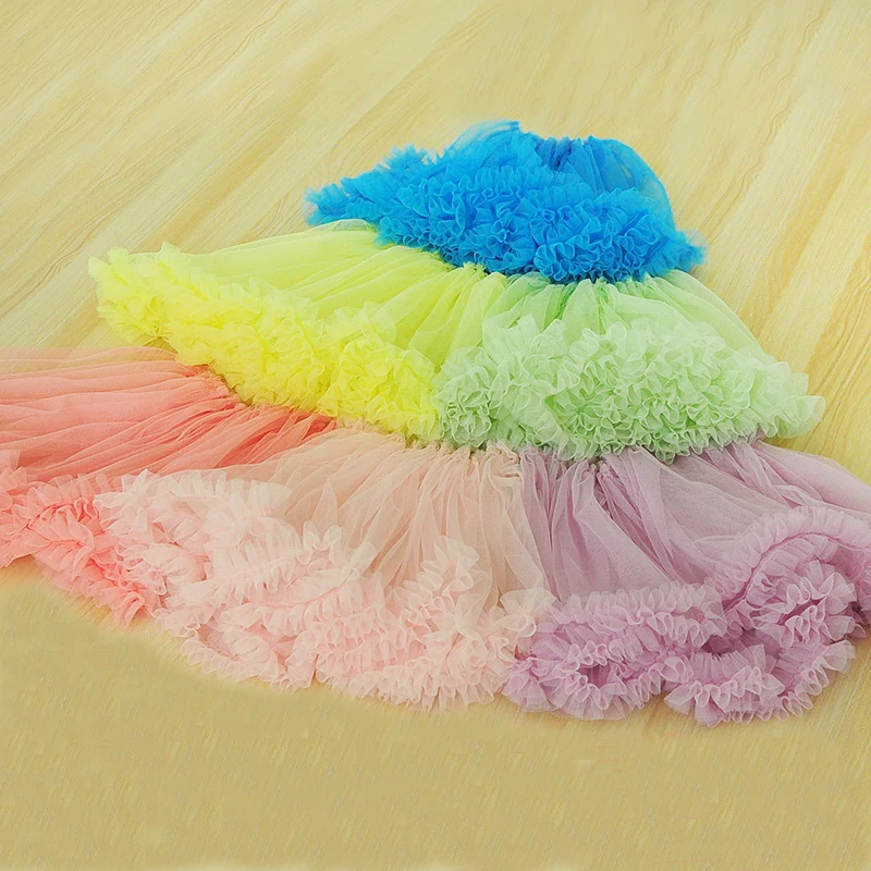 4Meters White Ruffled Folded Tulle Lace Trim Soft Mesh Fabric For Woman Dress Costume Dolls DIY Sewing Crafts Blue Pink Yellow | Дом и сад