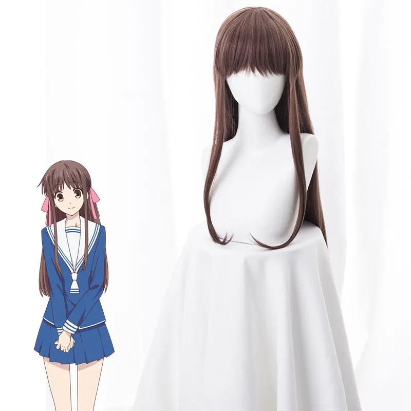 

Fruit Basket Honda Through Mixed Powder Brown Long Hair Daily Cos Anime Wig Cosplay Game Fluffy Straight Female Hair Kawaii Wig