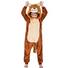 Пижама-комбинезон Детская зимняя, комбинезон с рисунком льва, единорога, животного, мультфильма, комбинезон, домашняя одежда для мальчиков и девочек