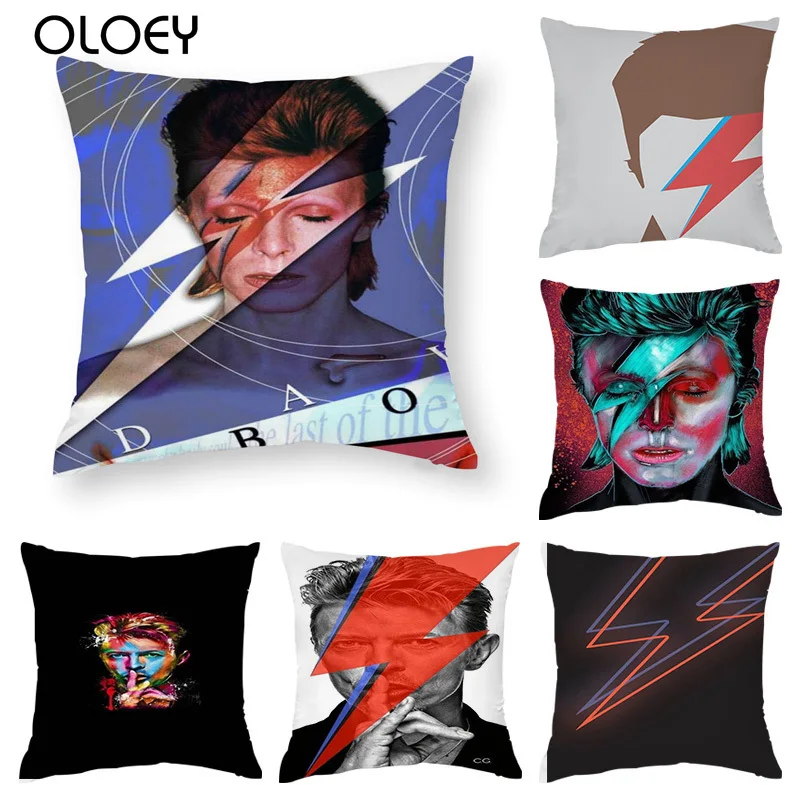 

David Bowie 3D printing sofa cushion cover Cushion Covers Happy Campers Throw Pillow Cover Home Decor Touring Cars Pillow Case