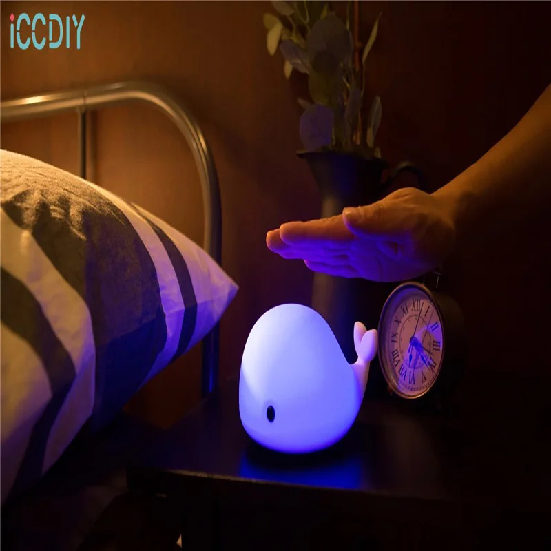 

Desk Night Lights Baby Room Whale Cartoon Night Light Kids Bed Table Lamp Sleeping Lamps with Bulb for Children Christmas Gift