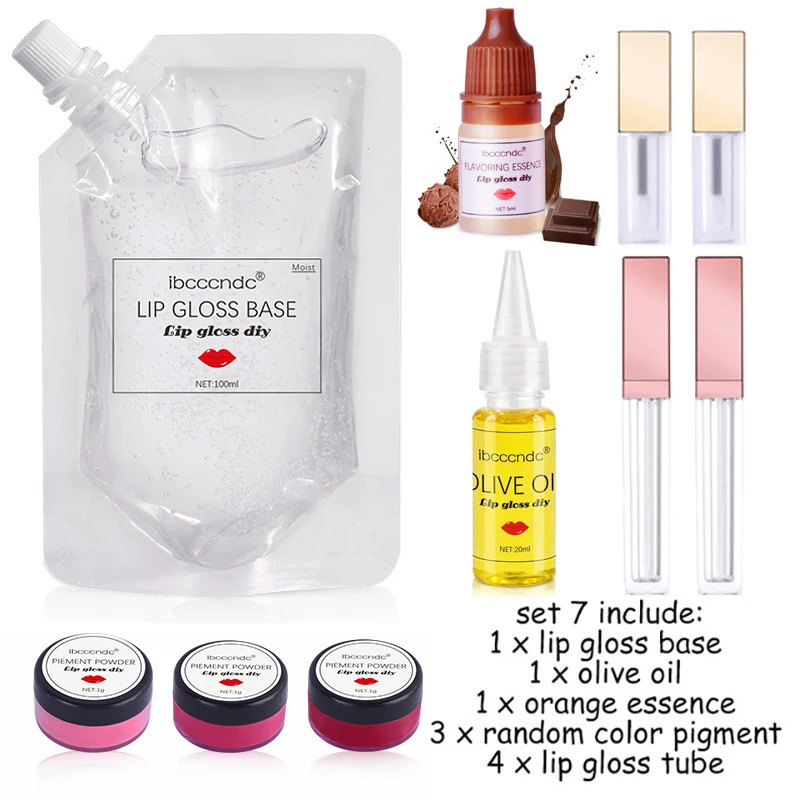 DIY блеск для губ комплект 100 мл увлажняющий прозрачный базовый гель пигментарный