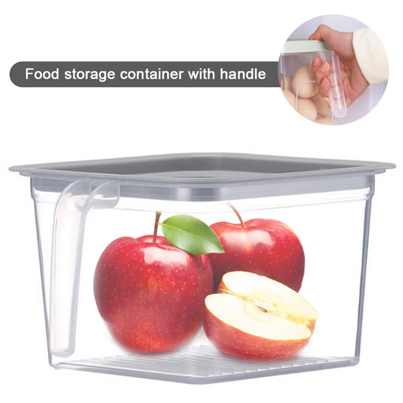 Refrigerator Organizer Bins Food Storage Container with Lid Handle Fresh-Keeping Case Reusable Fridge Crisper Clear Plastic Box | Дом и сад