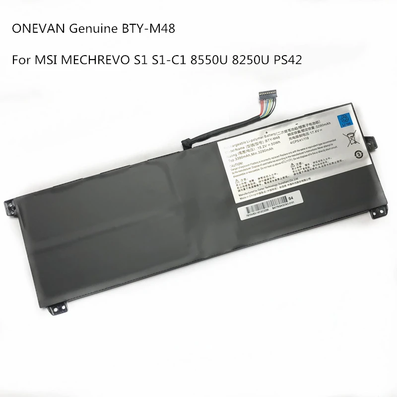 

ONEVAN Новый 15,2 V 50WH BTY-M48 ноутбук Батарея для MSI PS42 8RB 8RA 8RC для MECHREVO S1 S1-C1 4ICP5/41/119