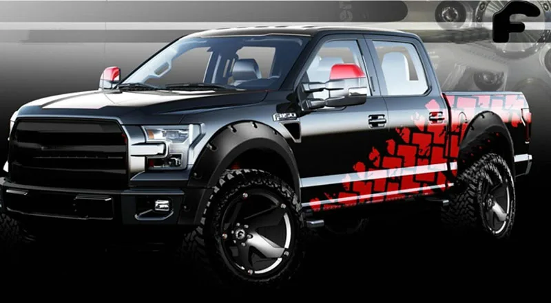 Sport Red Body Door Trunk Sticker Tire Footprint Decal Vinyl Graphics for Ford F150 F-150 2015-2019 | Автомобили и мотоциклы