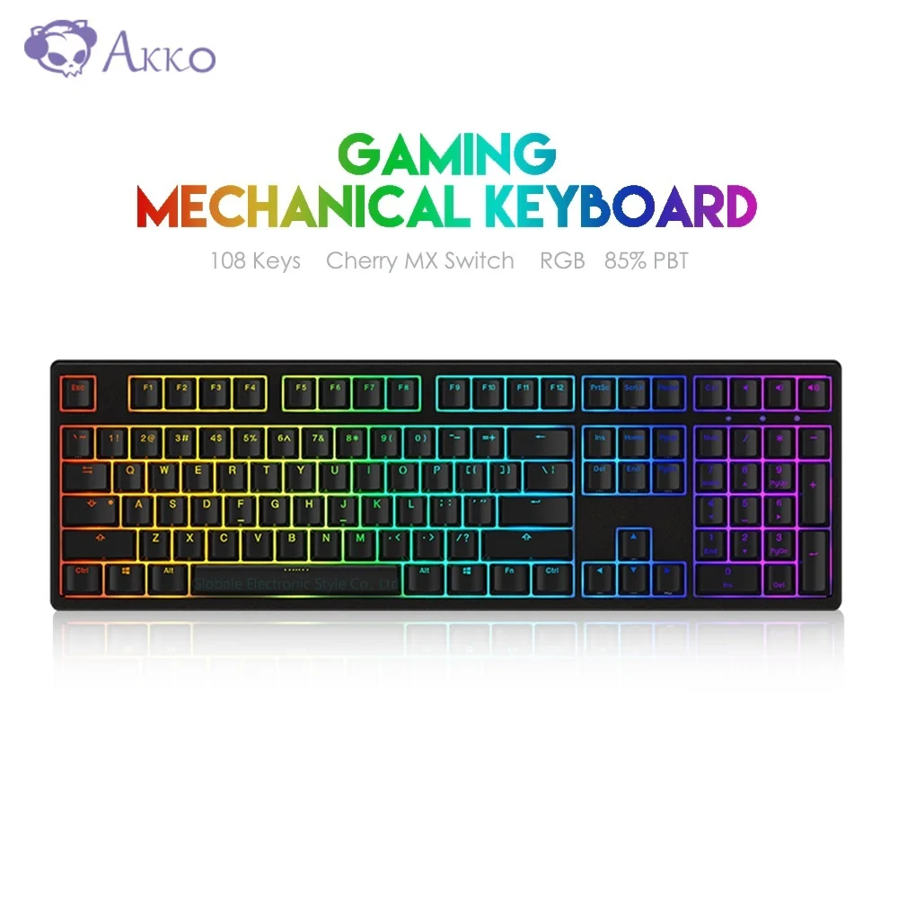 Игровая клавиатура AKKO 3108S RGB с механической подсветкой, компьютерная игровая Проводная usb-клавиатура Cherry MX, полноклавишное Программирование 108 клавиш
