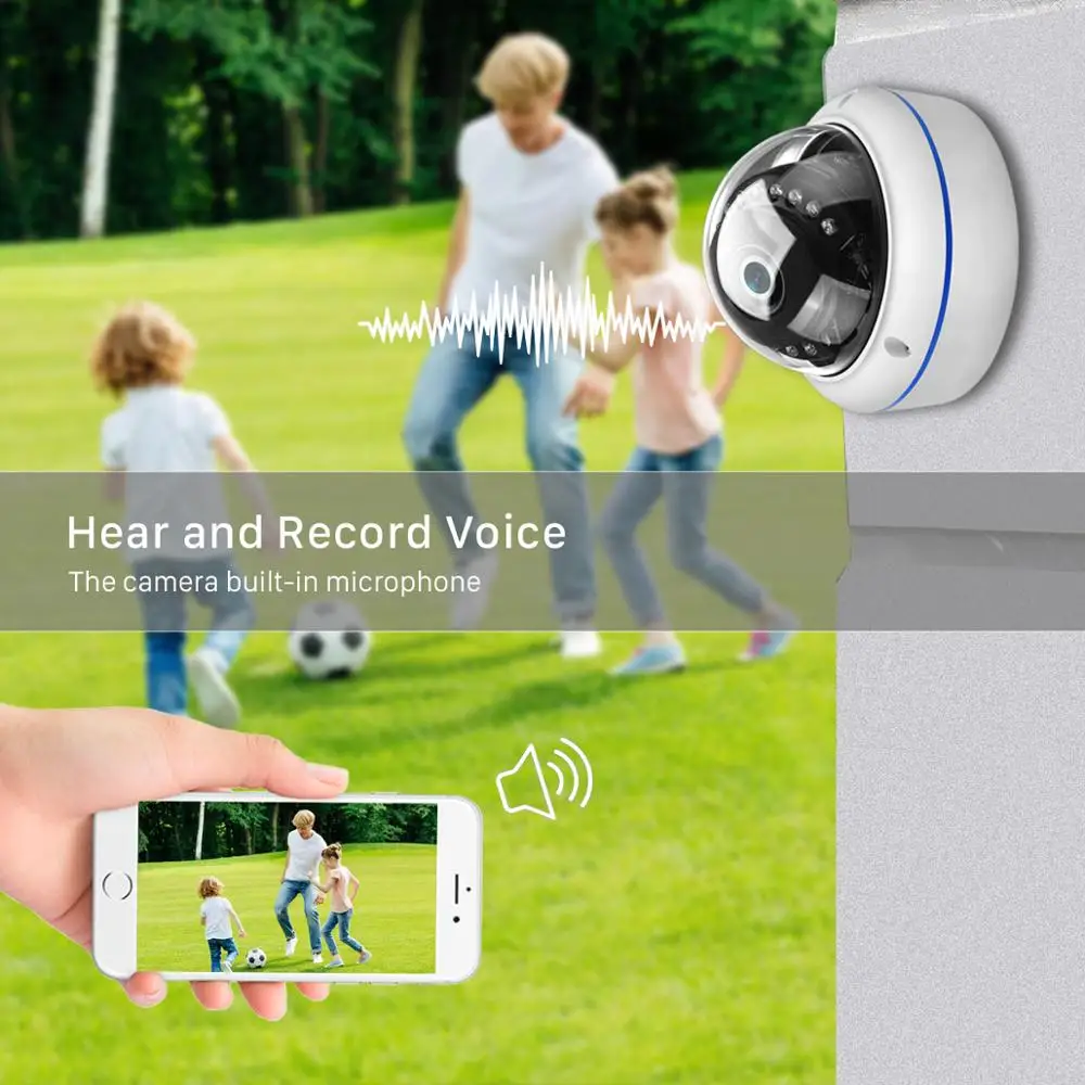 Besder Беспроводная 2MP аудио ip-камера FHD 1080P домашняя купольная WiFi камера антивандальная 64G TF карта уличная камера iCsee P2P