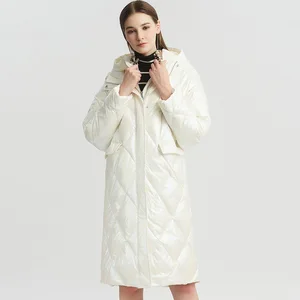 Janveny 2020 женский пуховик яркого цвета, зимний пуховик с капюшоном, Женская парка, женская одежда, 90% утиного пуха, куртки, верхняя одежда