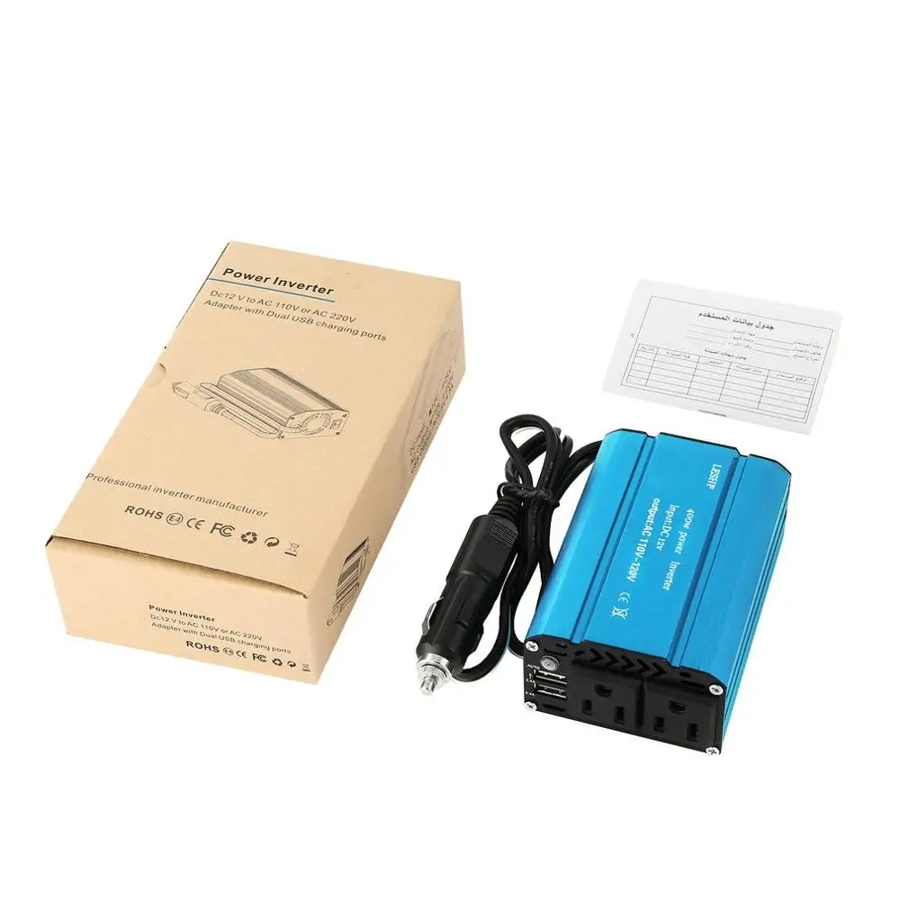 

400W Car Power Inverter DC 12V to 110V AC Dual USB Ports Converter