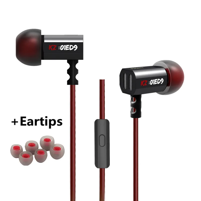 black with mic ET KZ ED9 гарнитура для мобильного телефона с тяжелыми басами, HIFI металлические наушники из цинкового сплава ED12 ES3 ES4 ZST AS10 ED2 ZS3 ZS6 ZS5 - Цвет: black with mic ET