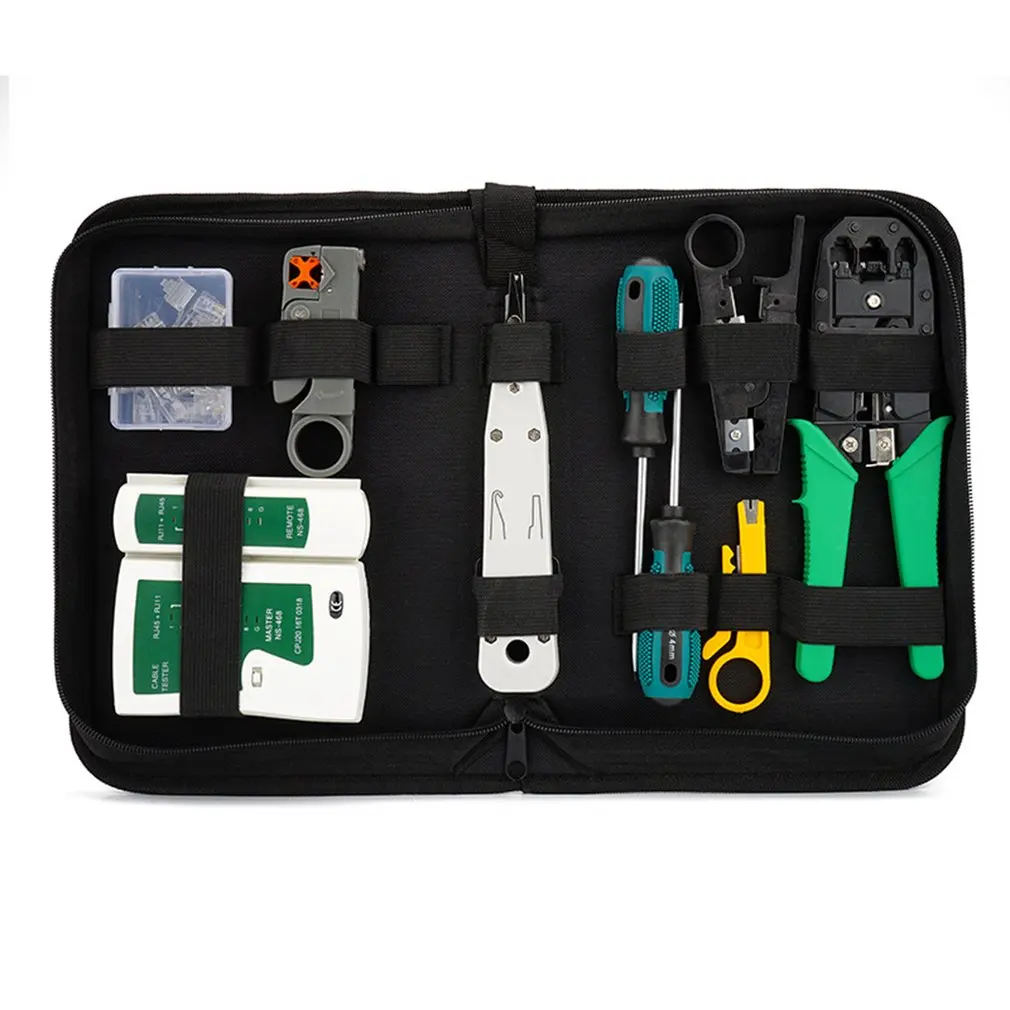 network cable tester tool lan utp screwdriver wire stripper rj45 connector computer network crimping pliers tool kit set free global shipping