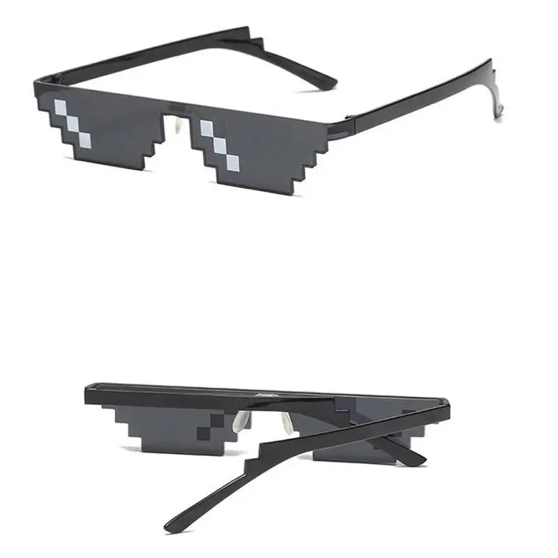 

New Mosaic Sunglasses Funny Two-dimensional Sunglasses Travel Photo Glasses Sunglasses Personality Mosaic Toy U1R9