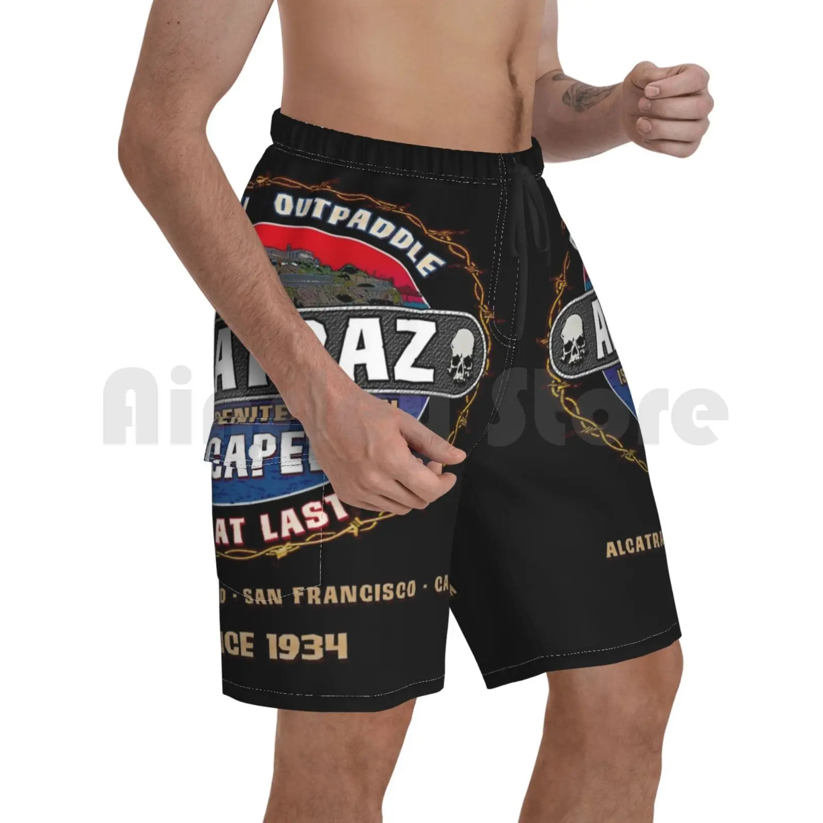 

Alcatraz Escapee Beach Shorts Men Beach Pants Swimwear Alcatraz Escapee Alcatraz Alcatraz Penitentiary San
