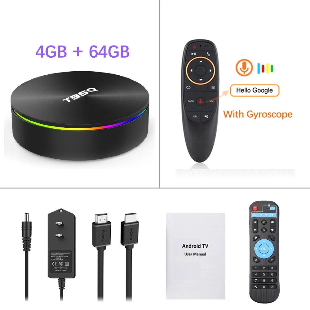 4G 64G G10 T95Q 4 Гб 64 ГБ Android 9,0 Смарт ТВ приставка Amlogic S905X2 ТВ приставка четырехъядерный 2,4G& 5GHz двойной Wifi BT4.1 медиаплеер PK Tanix TX6 T9 - Цвет: 4G 64G G10