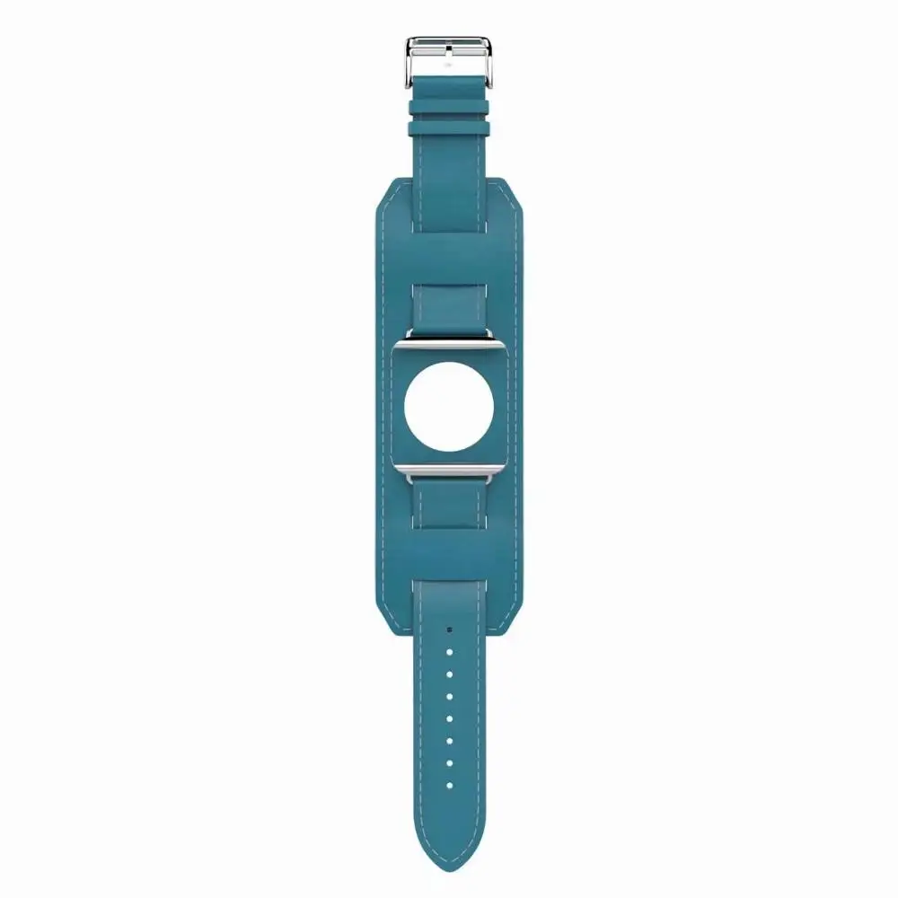blue 38 мм 42 мм кожаный браслет для Apple Watch ремешок 44 мм 40 мм браслет ремешок для iWatch 4 3 2 1 - Цвет ремешка: blue