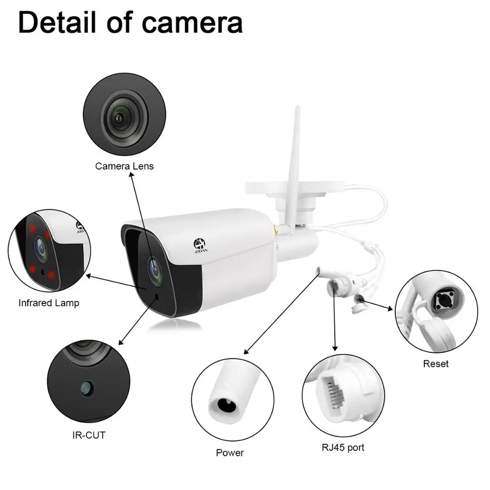 Беспроводная HD Wifi ip-камера 1080P wifi P2P Водонепроницаемая Onvif металлическая пуля