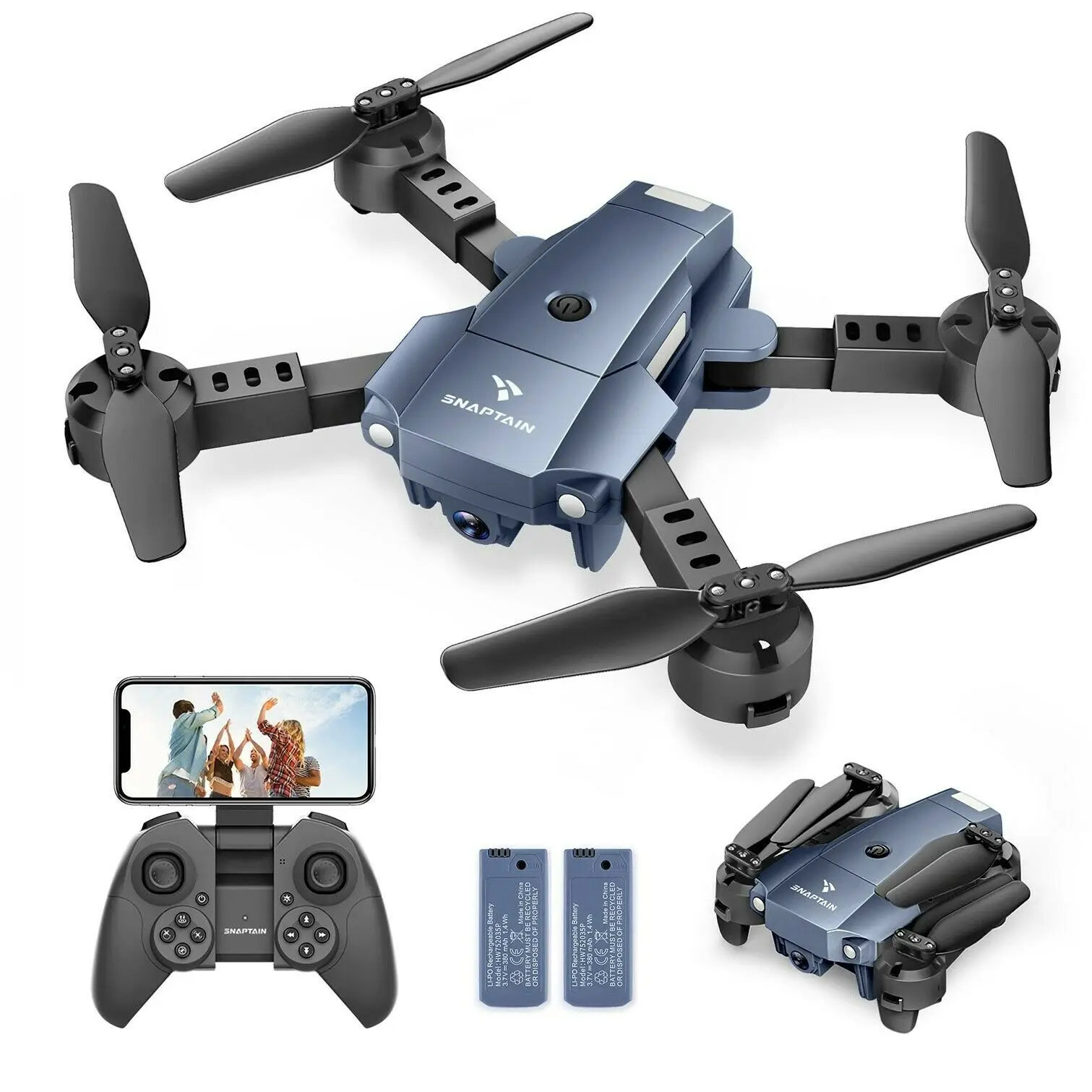 

SNAPTAIN A10 Mini Foldable Micro Drone with 1080P HD Camera for Kids Children