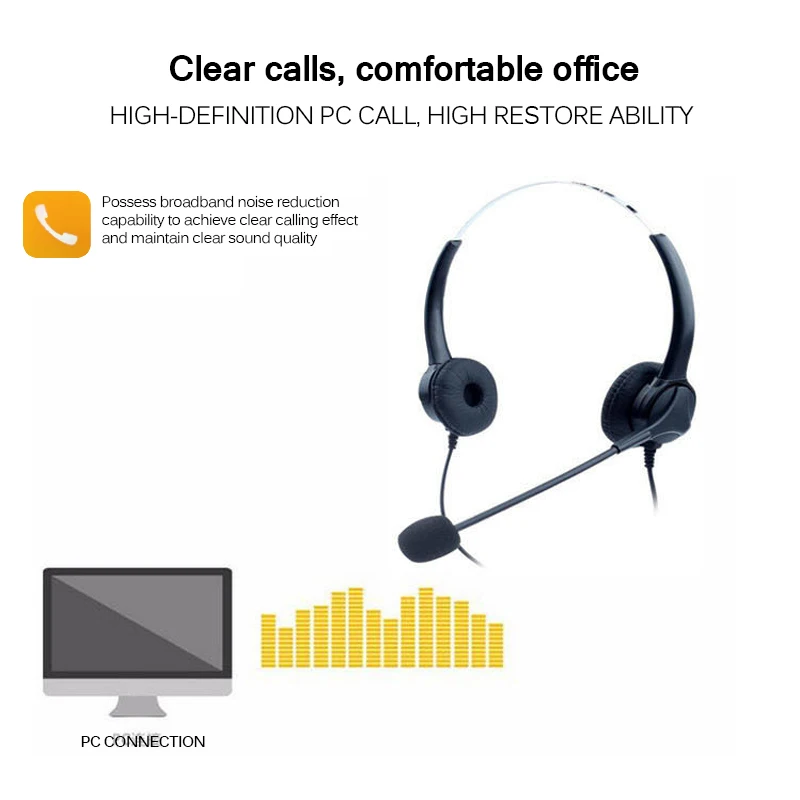 

USB Headset With Flexible Microphone Computer PC Headset Lightweight Wired Headphones For PC /Laptop/Mac/ School/Kids