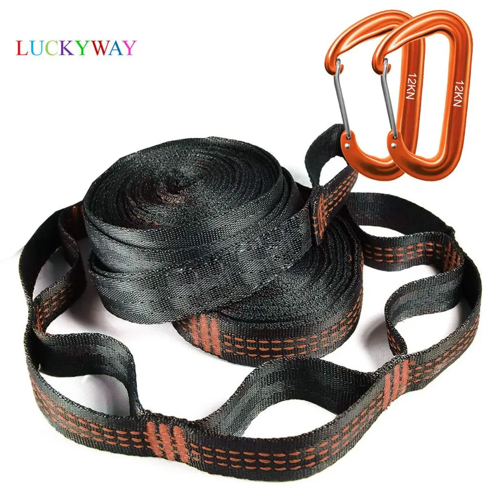 2PCS Adjustable Hammock Straps with Buckle Loops Outdoor Tree Hanging Yoga Hammock Strap Rope Belt hamaca