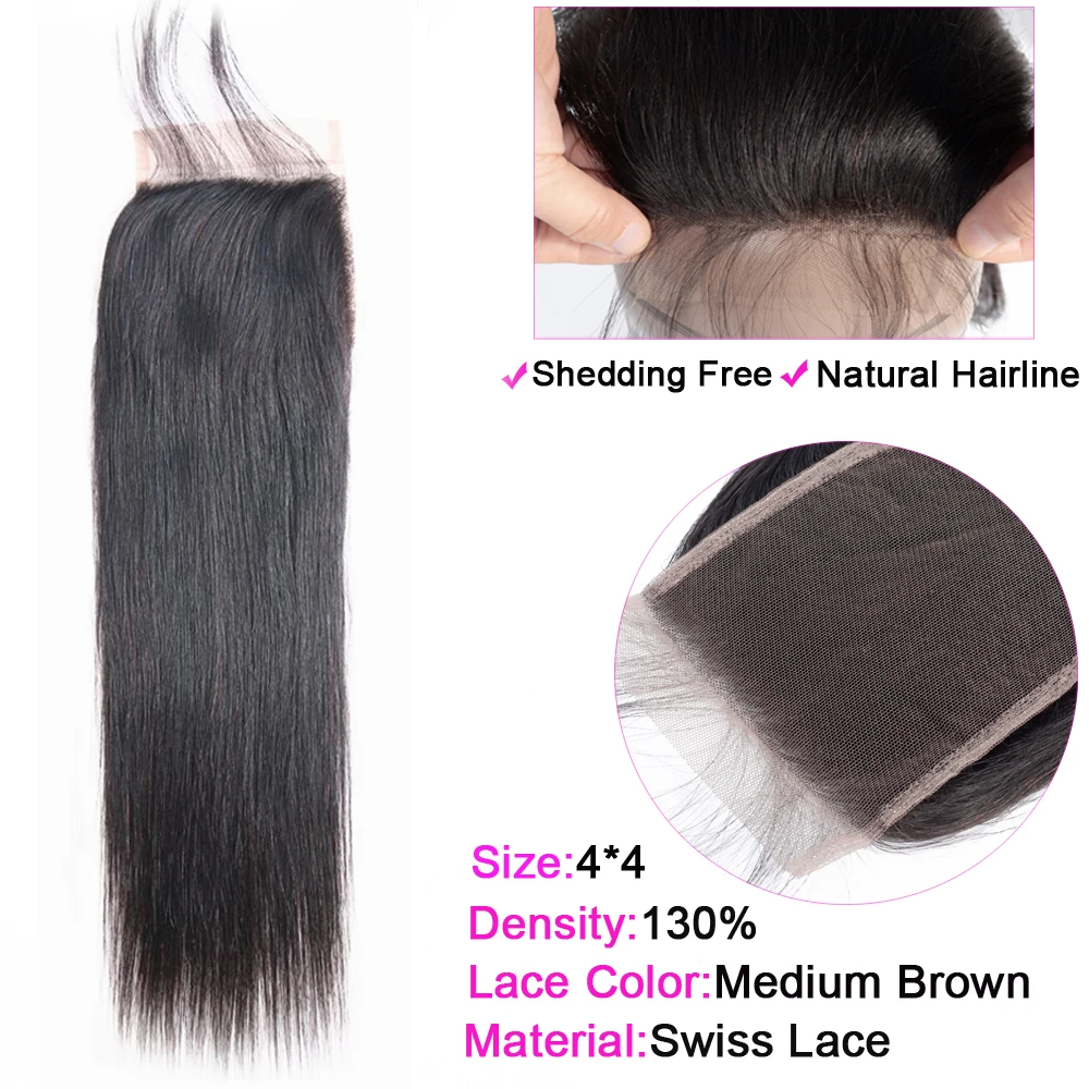 4X4 5X5 6X6 бразильские Прямые швейцарские кружевные застежки Remy человеческие волосы