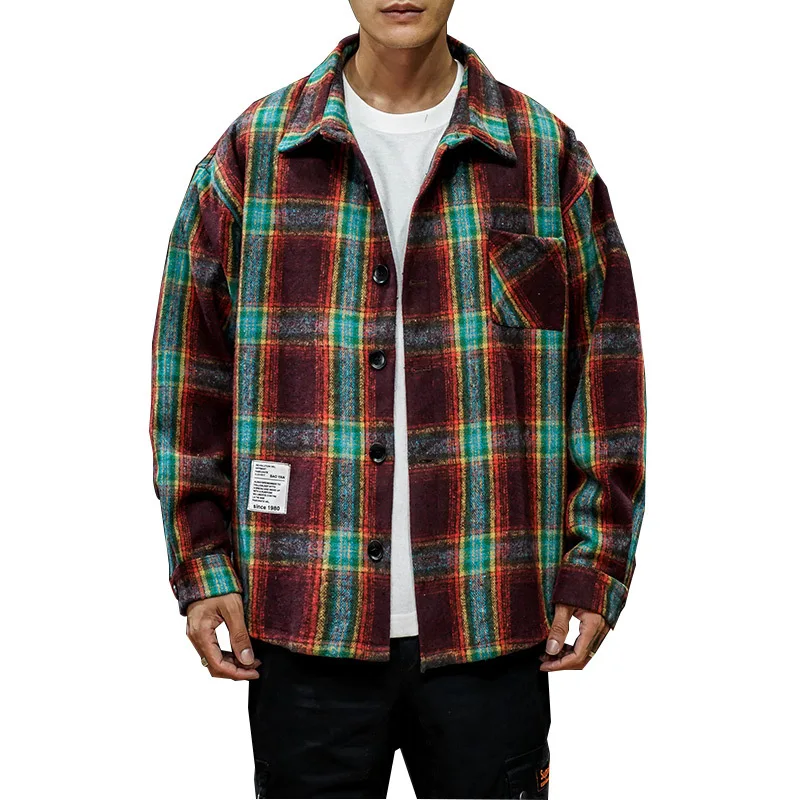 

Large Size Men's Casual Plaid Shirt Flannel Casual Shirt Plaid Streetwear Fashion Shirt Long Sleeve Fleece Shirt