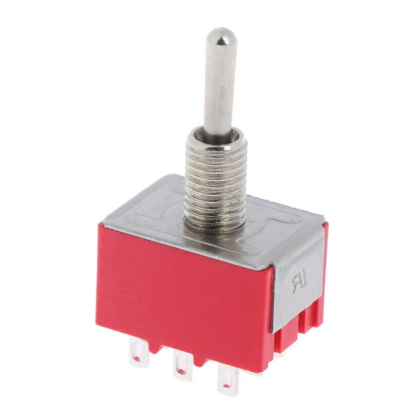 Новинка 5 шт. мини рычажный переключатель SPDT 9 PIN 3PDT ON-2 Позиция 250V 2A 125V 5A красный