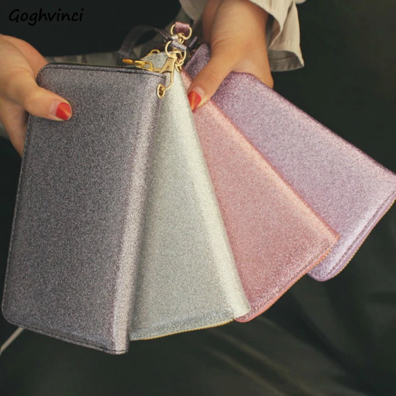 Женские кошельки с блестками и держателем для карт Длинный кошелек карманом