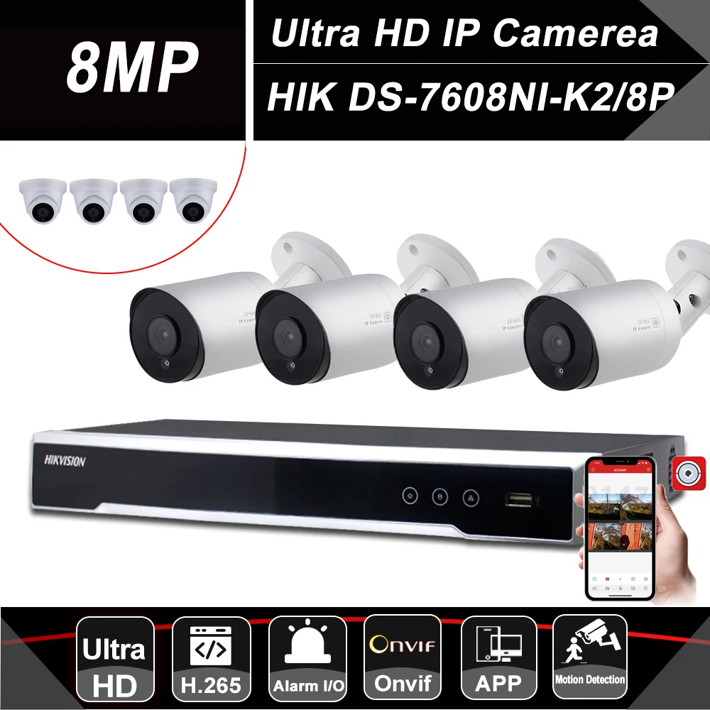 Комплект наружной системы видеонаблюдения 8MP 8CH Ultra 4K POE камера безопасности с