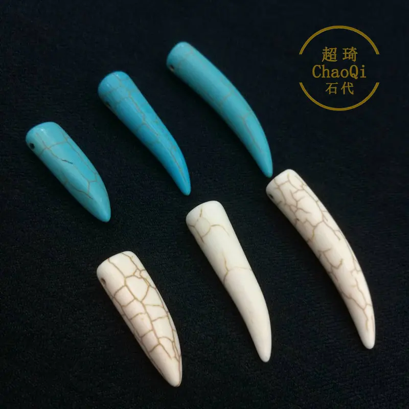 Бирюзовые бусины Howlite 10 шт./лот 30/40/50 мм цвета слоновой кости белого/синего в форме