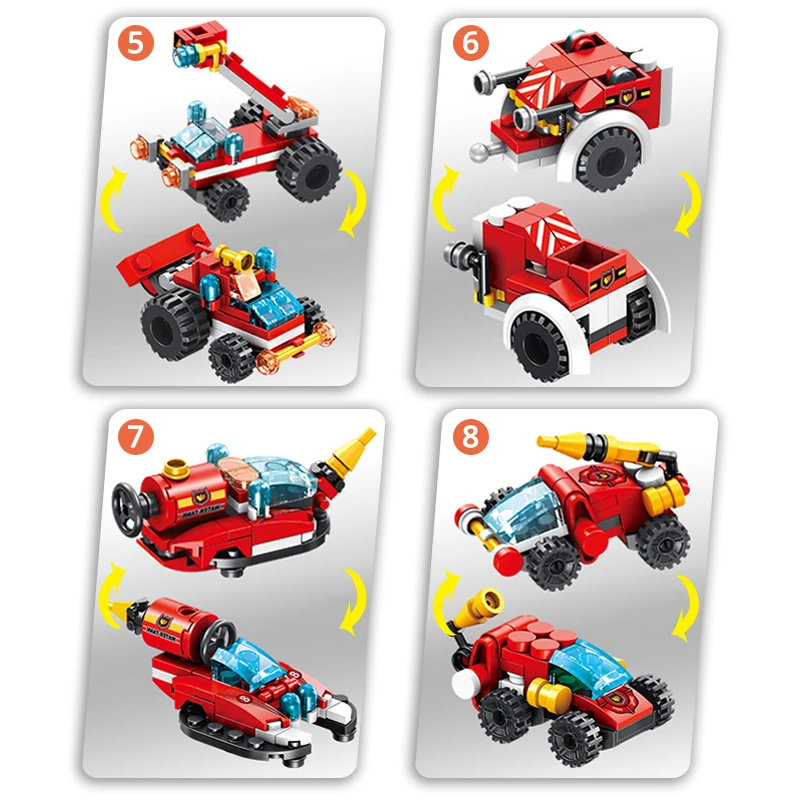 12 in1 City Police Fire Station Engine Fighters Truck Car Transformation Model Building Bricks Blocks Sets For Children Gift | Игрушки и