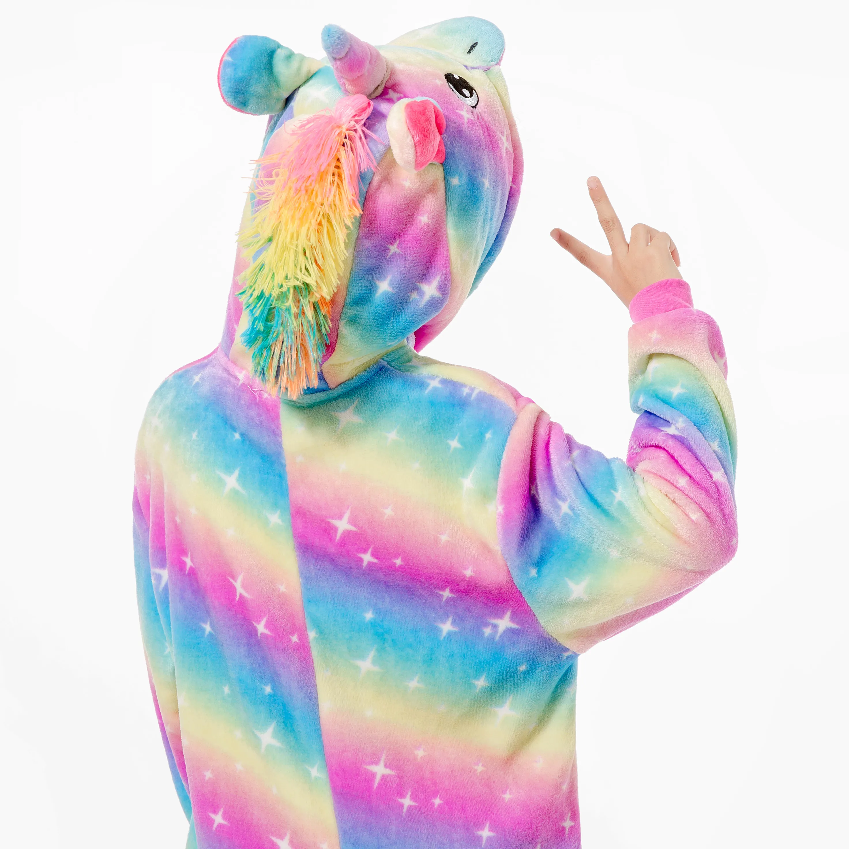 Детский Пижамный комбинезон Kegurumi зимний флисовый с единорогом Пижама для