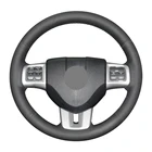 Сшитая вручную черная искусственная кожа Чехол рулевого колеса автомобиля для Dodge Challenger, зарядное устройство Avenger Durango Journey Grand Carav