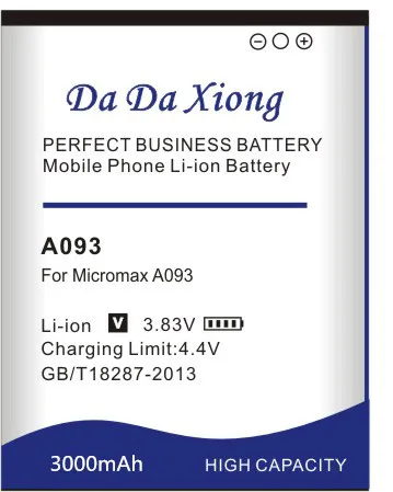Аккумулятор DaDaXiong 3000 мАч Micromax A093 для телефона | Мобильные телефоны и аксессуары