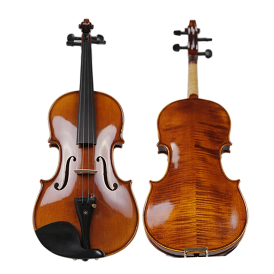 

Professional Violino Natural Flamed Handmade Violin Maple Wood Antique Violino 4/4 3/4 fiddle case bow Stringed Instruments