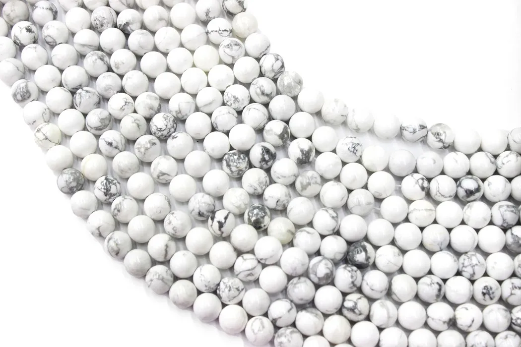 Натуральные белые круглые бусины Turqouise Howlite нить 4/6/8/10/12 мм для изготовления