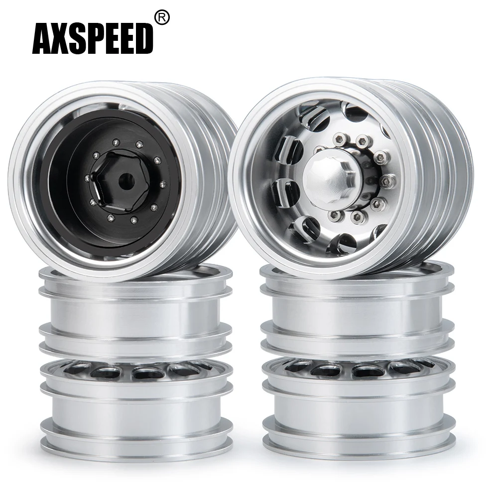 

AXSPEED Aluminum Alloy Rear Wheel Rims for 1/14 Tamiya RC Tractor Truck Climbing Trailer Cargo Truck Car Replacement Parts