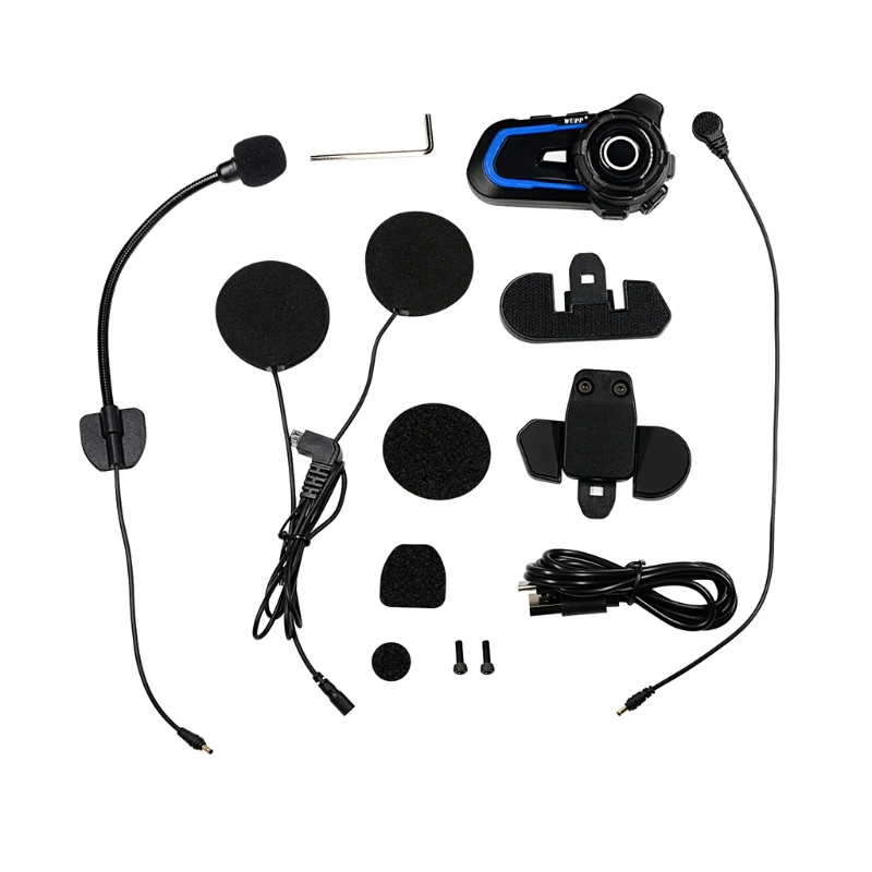 

Bluetooth Headset Intercom Motorcycle Helmet interphone Walkie-Talkie Headphone Waterproof Wireless Communication System F19A