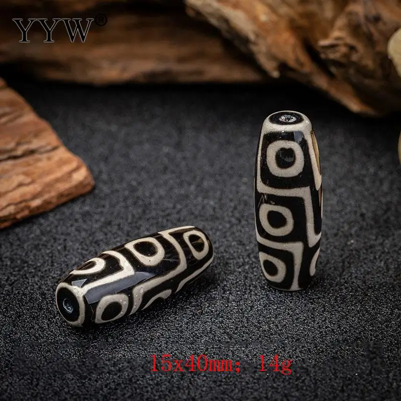 2 шт. 40 мм старинный зеленый камень из натурального тибетского дзи Бусы камня