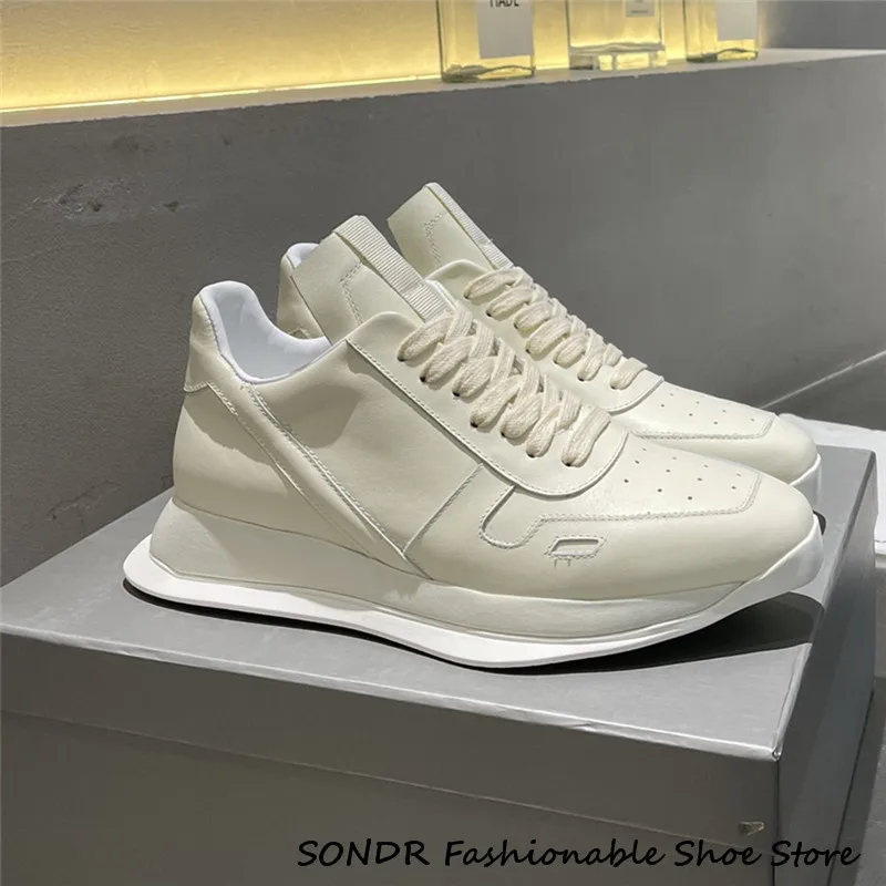 

Модные белые женские кроссовки на танкетке на массивном каблуке, роскошные брендовые кожаные женские кроссовки на платформе, Женская Вулка...