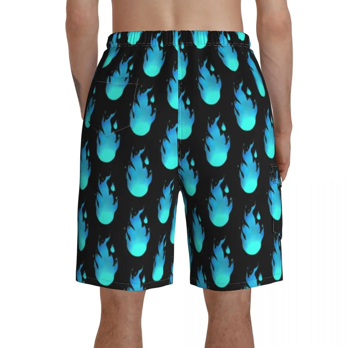 

Flame Board Shorts Beach Swimming Trunks Polyester Pattern Men Swim Trunks