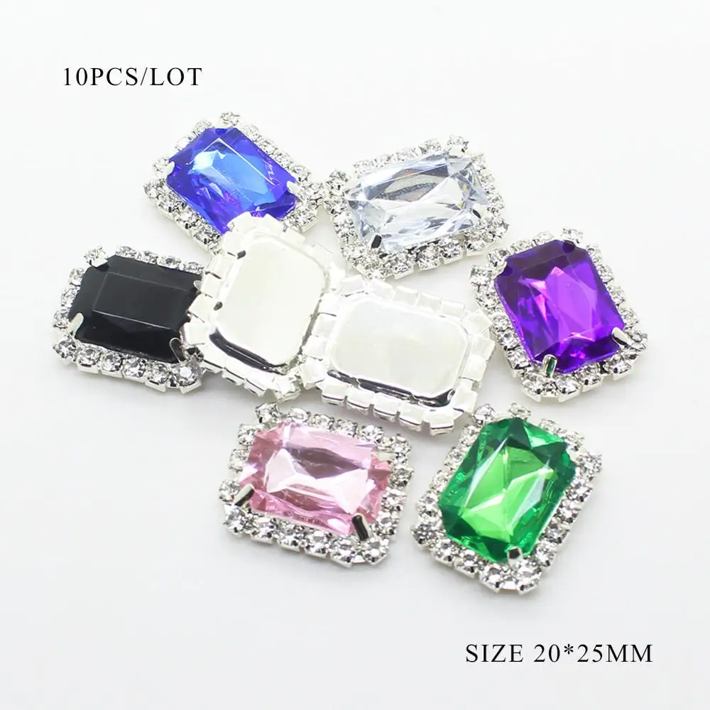 10 шт./Лот прямоугольные пуговицы с плоским основанием 20 х25 мм | Дом и сад