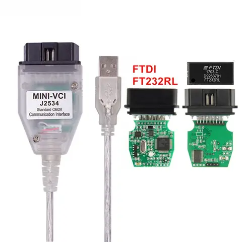 Мини VCI V18.00.008 новейшая поддержка FTDI FT232RL RQ чип OBD SAEJ2534 для Toyota/Lexus MINI-VCI TIS Techstream