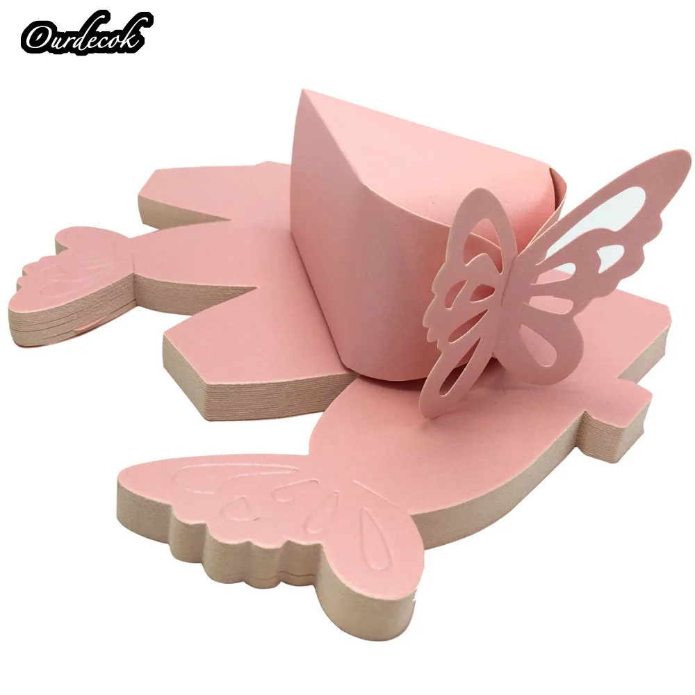 50 штук декупаж бабочка коробка для торта и конфет бумажные коробки шоколада