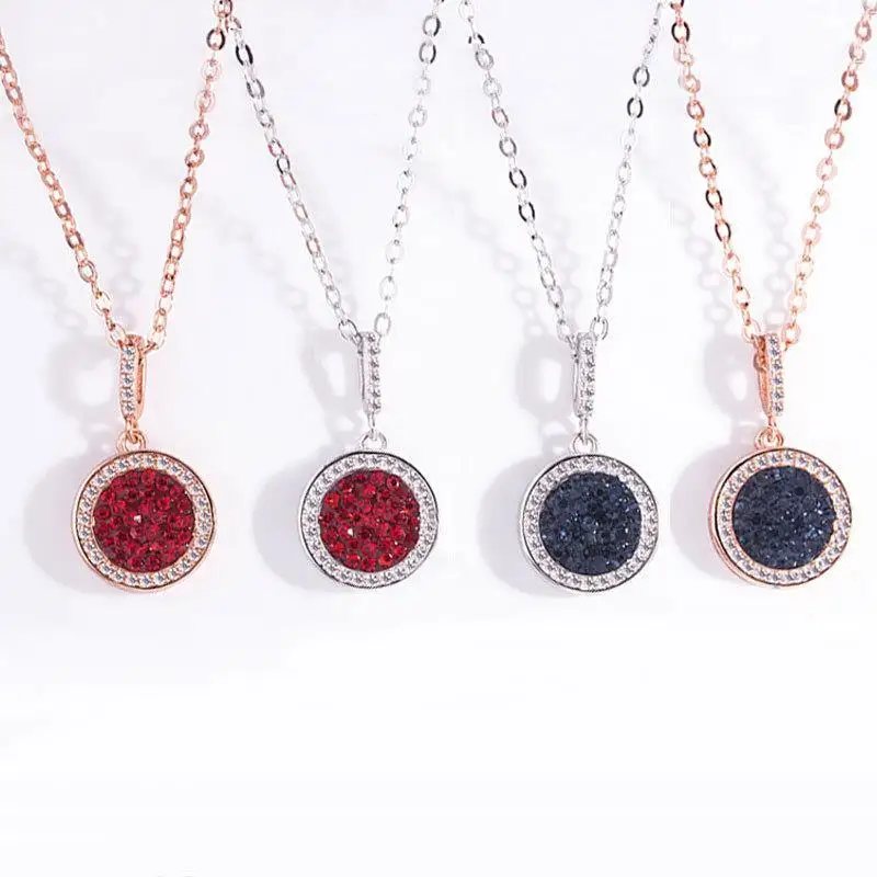 

Popular New Circle Necklace European and American Fashion and Fully-Jewelled Pendant Female Clavicle Chain Stude