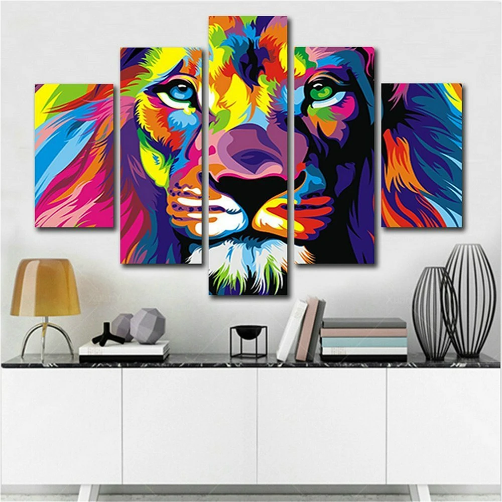 Настенный декор с изображением коричневого льва картины на холсте для кухни