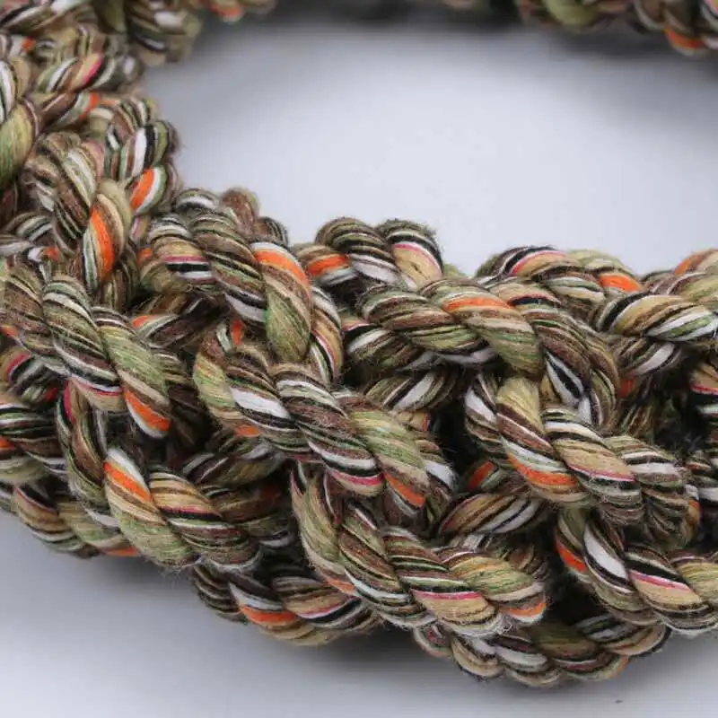 Cotton Round Rope Knot Indestructible Dog Toys For Large Dogs Dental Chew Durable Braided Bone Clean Teeth Funny Tool | Дом и сад