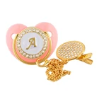 Соска-пустышка для младенцев, силиконовая, с 26 именами, буквами, розовая, без бисфенола А, для детей 0-12 месяцев